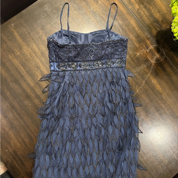 Sue Wong Blue Ruffled Embellished Mini Dress - Picture 3 of 5